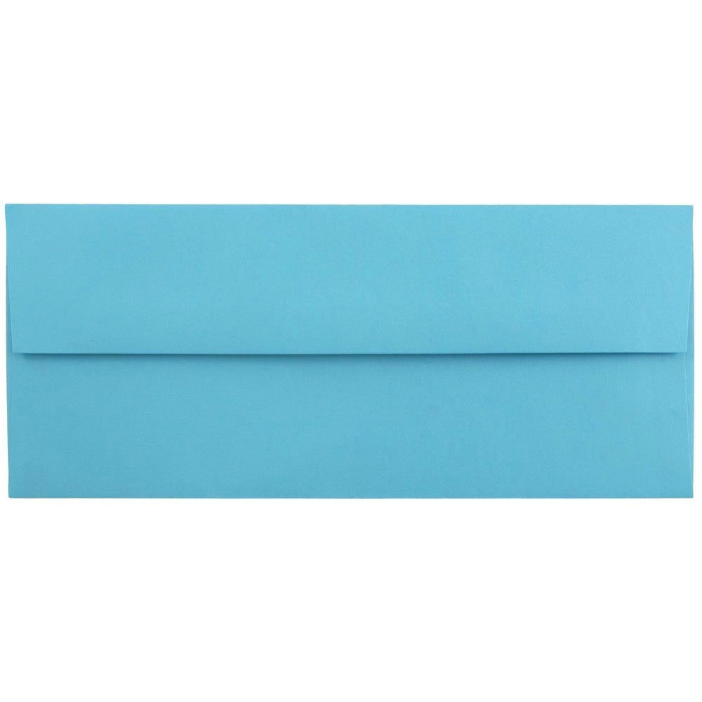 JAM PAPER #10 Business Colored Envelopes, 4 1/8 x 9 1/2, Blue Recycled, 25/Pack