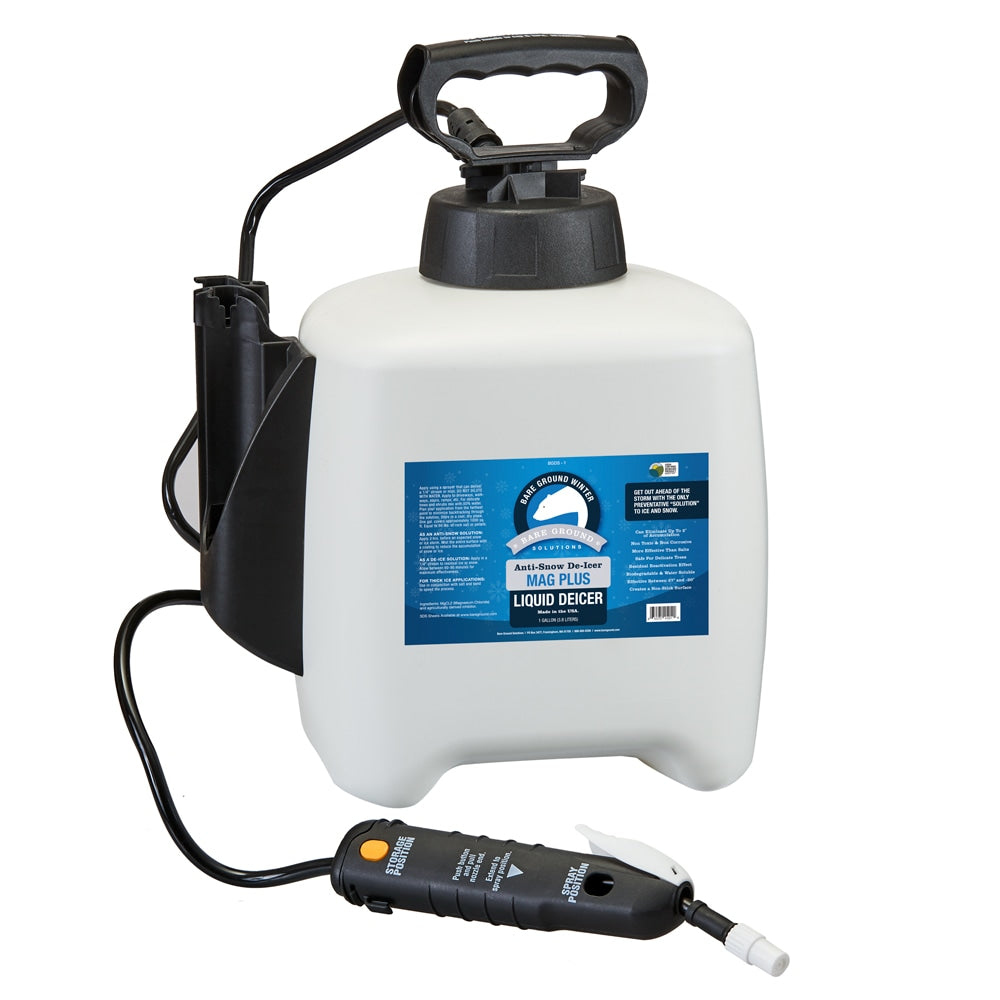 Bare Ground Liquid De-Icer, Inhibited MagPlus With Pump Sprayer, 1 Gallon
