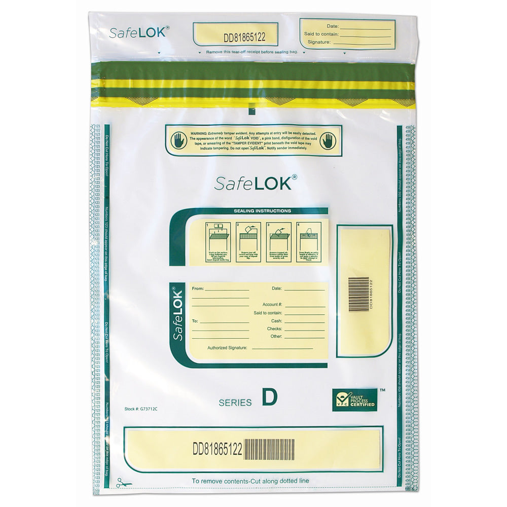Control Group Tamper-Evident Deposit Bags, 12in x 16in, Clear, Pack Of 100