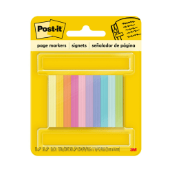 Post-it Page Markers, 1/2 x 1.75 in, 10 Pads, 50 Markers/Pad, Assorted Colors, Back to School Supplies for Students, Page Markers for Textbooks
