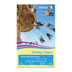 Xerox Vitality Colors Multi-Use Printer & Copy Paper, 1 Ream, Yellow, Legal (8.5in x 14in), 500 Sheets Per Ream, 20 Lb, 30% Recycled