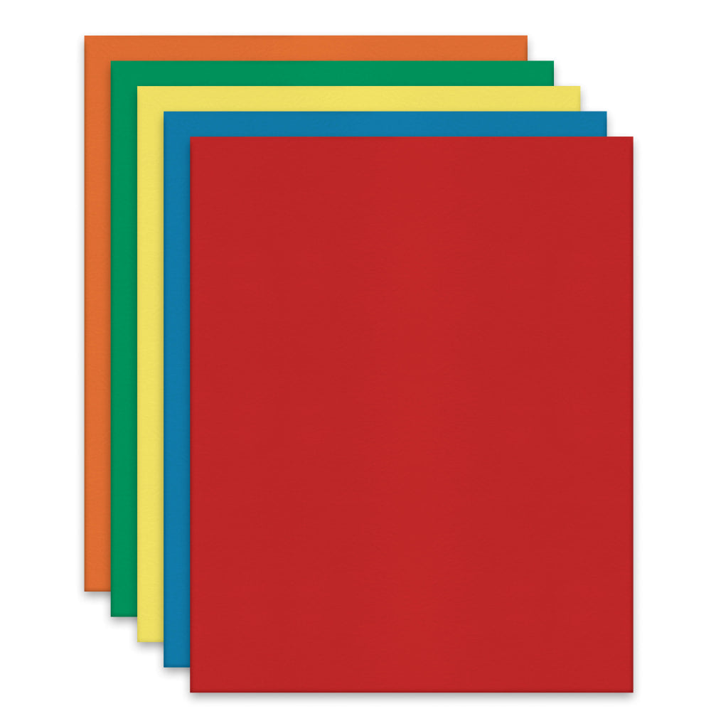 Office Depot Brand 2-Pocket Textured Paper Folders With Prongs, Assorted Colors, Pack Of 25