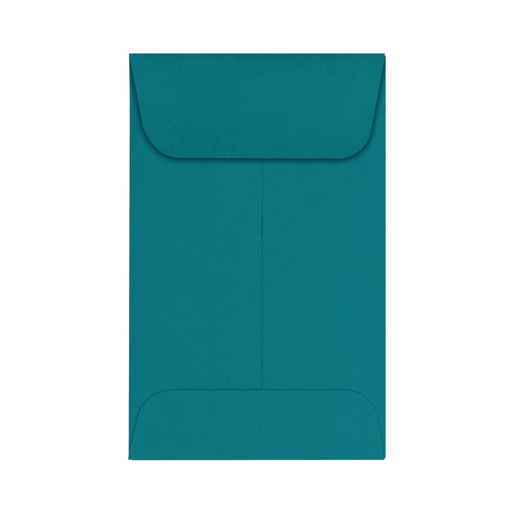 LUX Coin Envelopes, #1, Gummed Seal, Teal, Pack Of 250