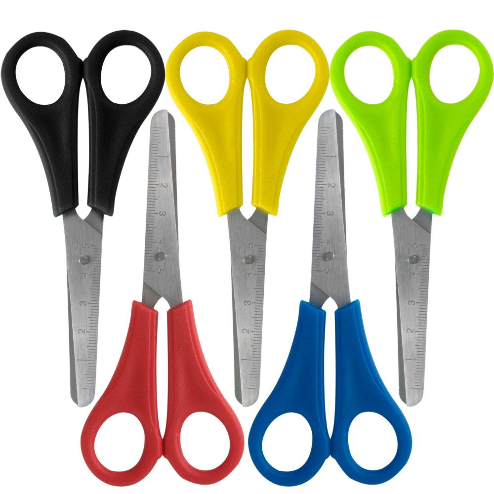 Trailmaker Kids Safety Scissors, 5in, Blunt Point, Assorted Colors, Case Of 100 Scissors