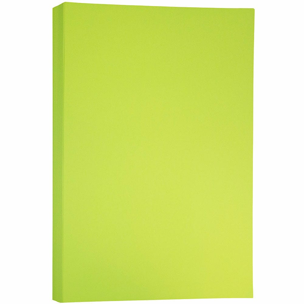 JAM Paper Card Stock, Lime Green, Ledger (11in x 17in), 65 Lb, Pack Of 250