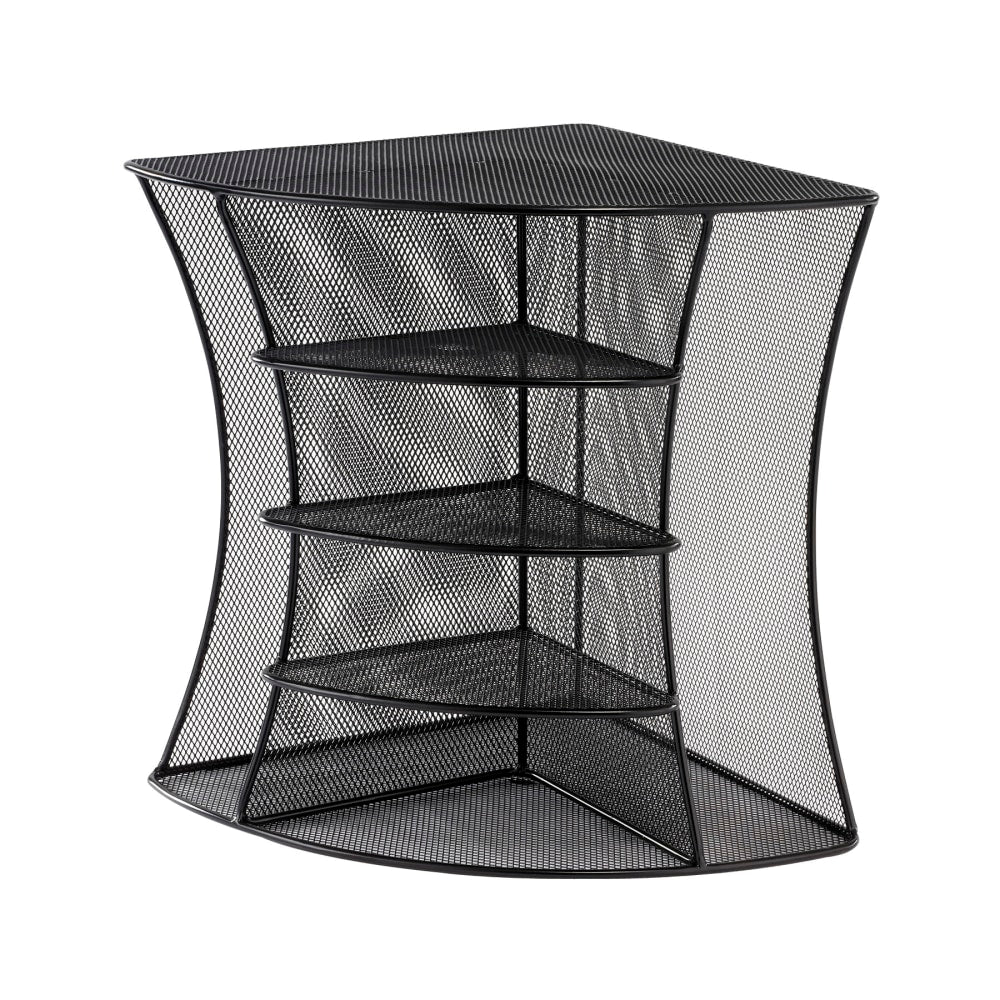 Safco Onyx Mesh Corner Organizer, Six Sections, 15 x 11 x 13, Black