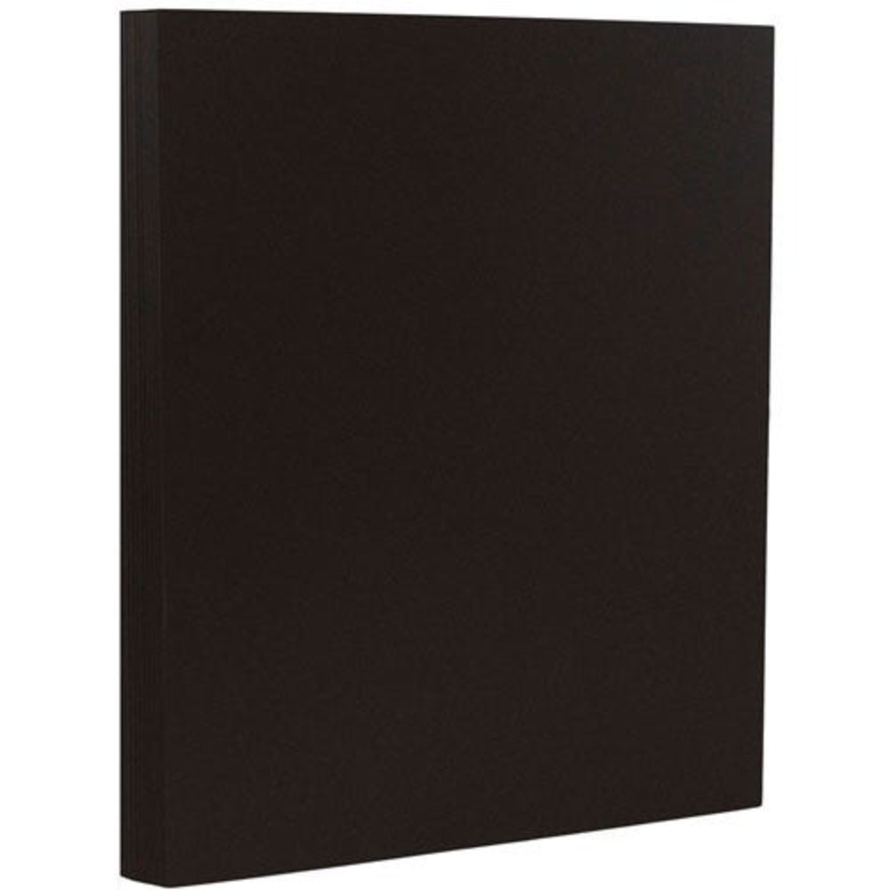 JAM Paper Card Stock, Smooth Black Midnight, Letter (8.5in x 11in), 80 Lb, Pack Of 50