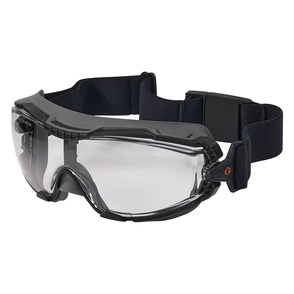 Ergodyne ARKYN-FAB Safety Goggles With Elastic Strap, Black Frame/Clear Lens
