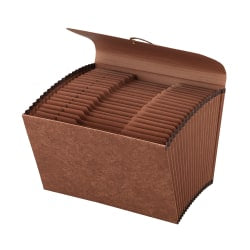 Office Depot Brand Faux Leather Expanding File, A-Z, 21 Pockets, Legal Size (8-1/2in x 14in), 1in Expansion, Red-Brown