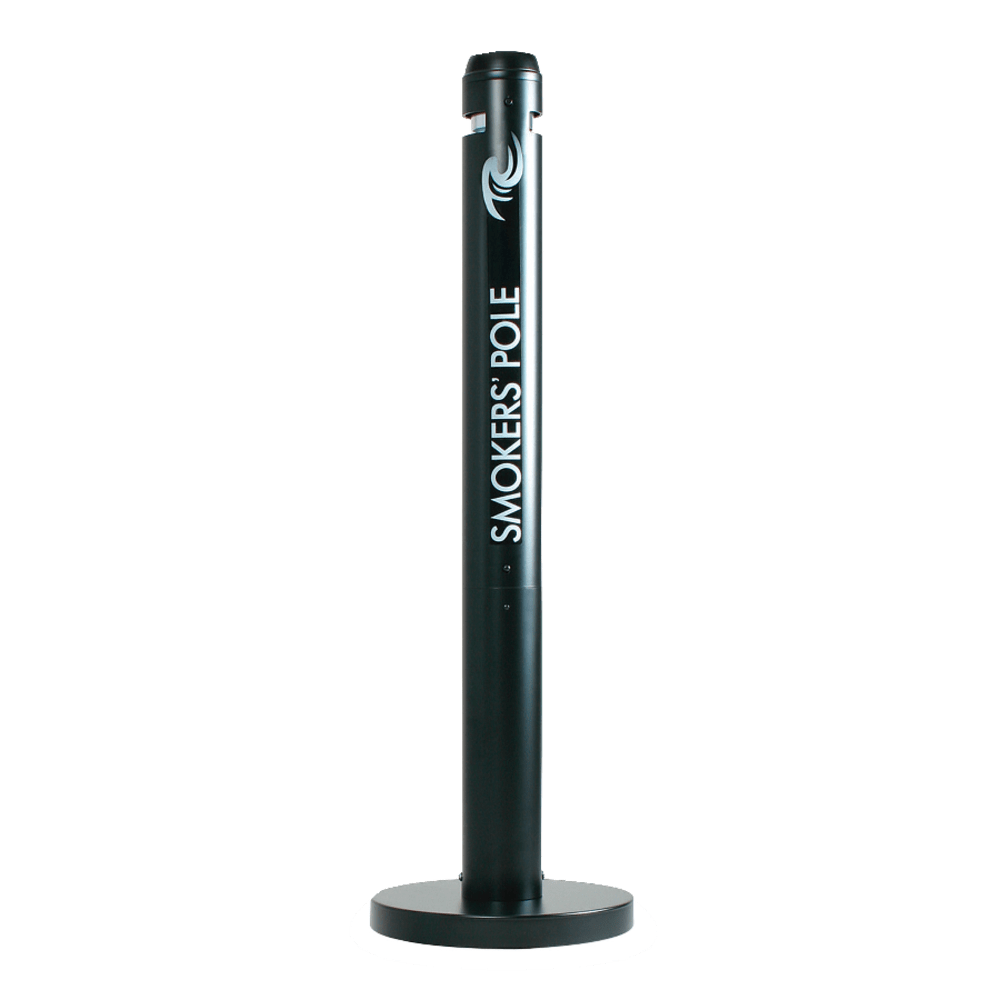 United Receptacle Freestanding Smokers Pole, 41in x 14 1/4in x 14 1/4in, Black