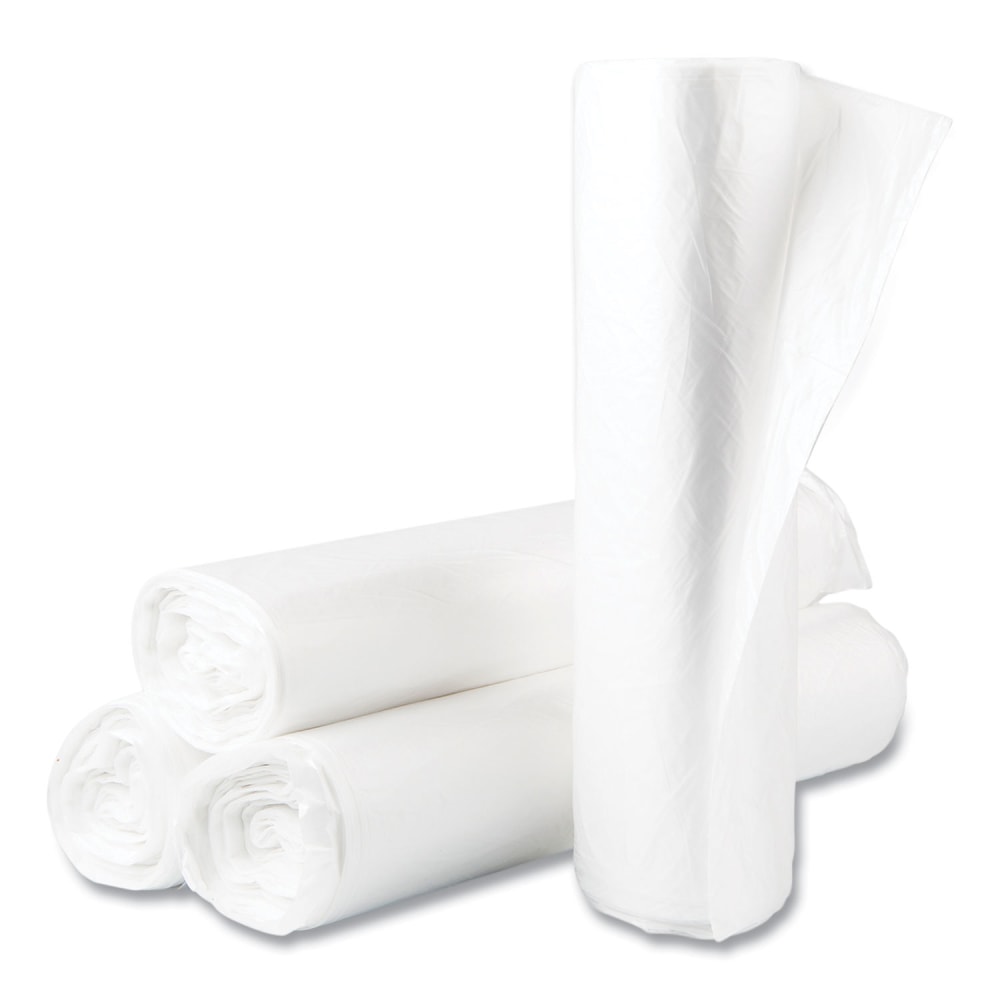 Interplast Group High Density Commercial Can Liner Value Pack, 45 gal, 0.55 mil, 14 mic, 40in x 46in, Natural, 25 Bags/Roll, 10 Rolls/CT