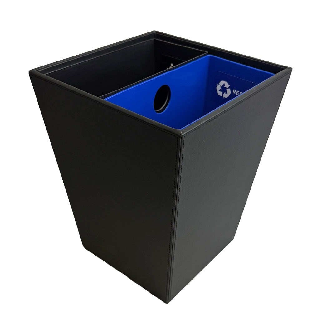 Hospitality Source Standard Waste/Recycle Bins, 14.5 Quarts, Black, Set Of 6 Bins