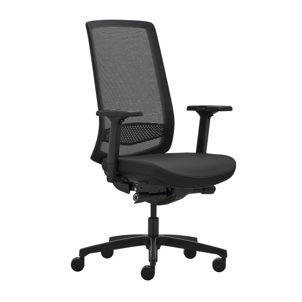 WorkPro Expanse Series Multifunction Ergonomic Mesh/Fabric High-Back Executive Chair, Black/Black, BIFMA Compliant