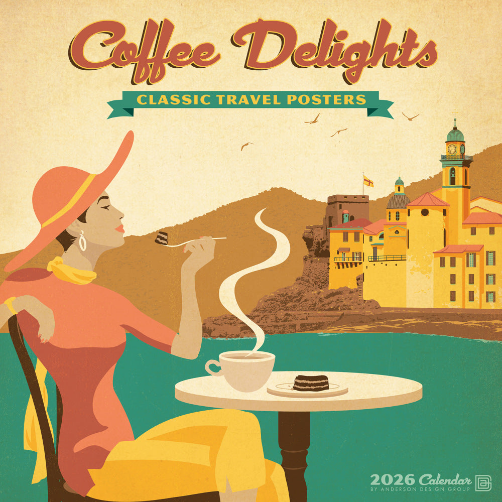 2026 Willow Creek Press Art & Design Monthly Wall Calendar, 12in x 12in, Coffee Delights (Anderson Design Group), January To December, 50798