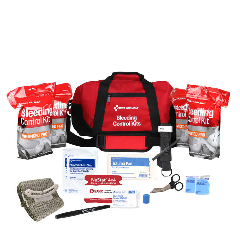 First Aid Only Bleeding Control Multi-Victim Bag, 9inH x 16inW x 8inD