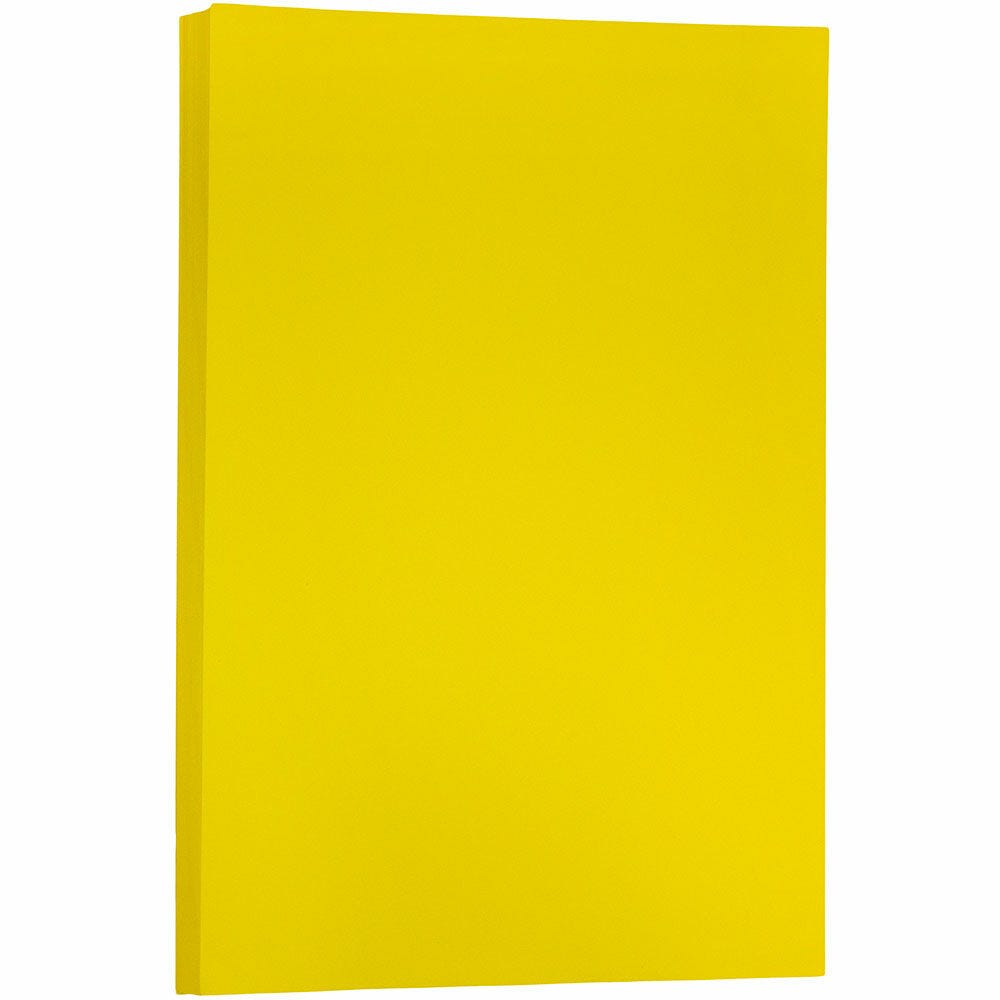 JAM Paper Ledger Matte Paper, Yellow, Ledger (11in x 17in), 100 Sheets Per Pack, 24 Lb, 30% Recycled