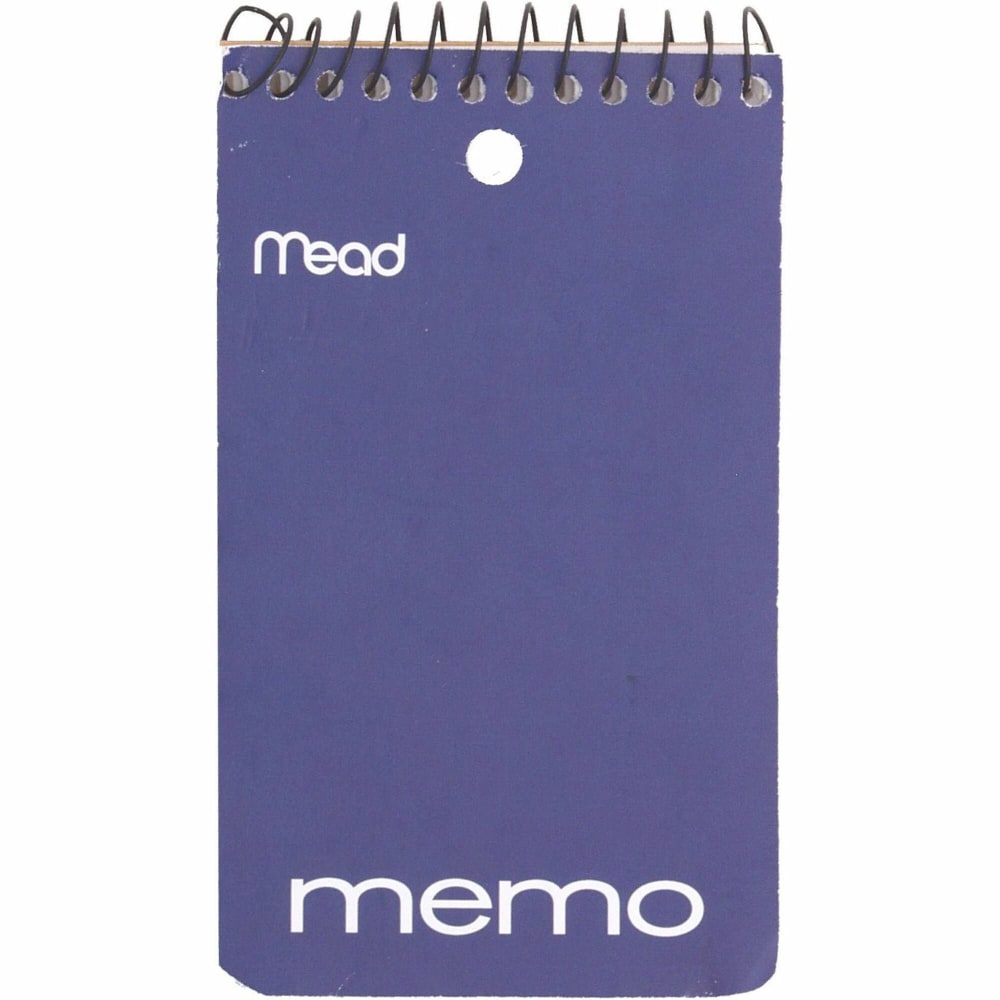 Mead Wirebound Memo Book, 60 Sheets, College Ruled, 3in x 5in