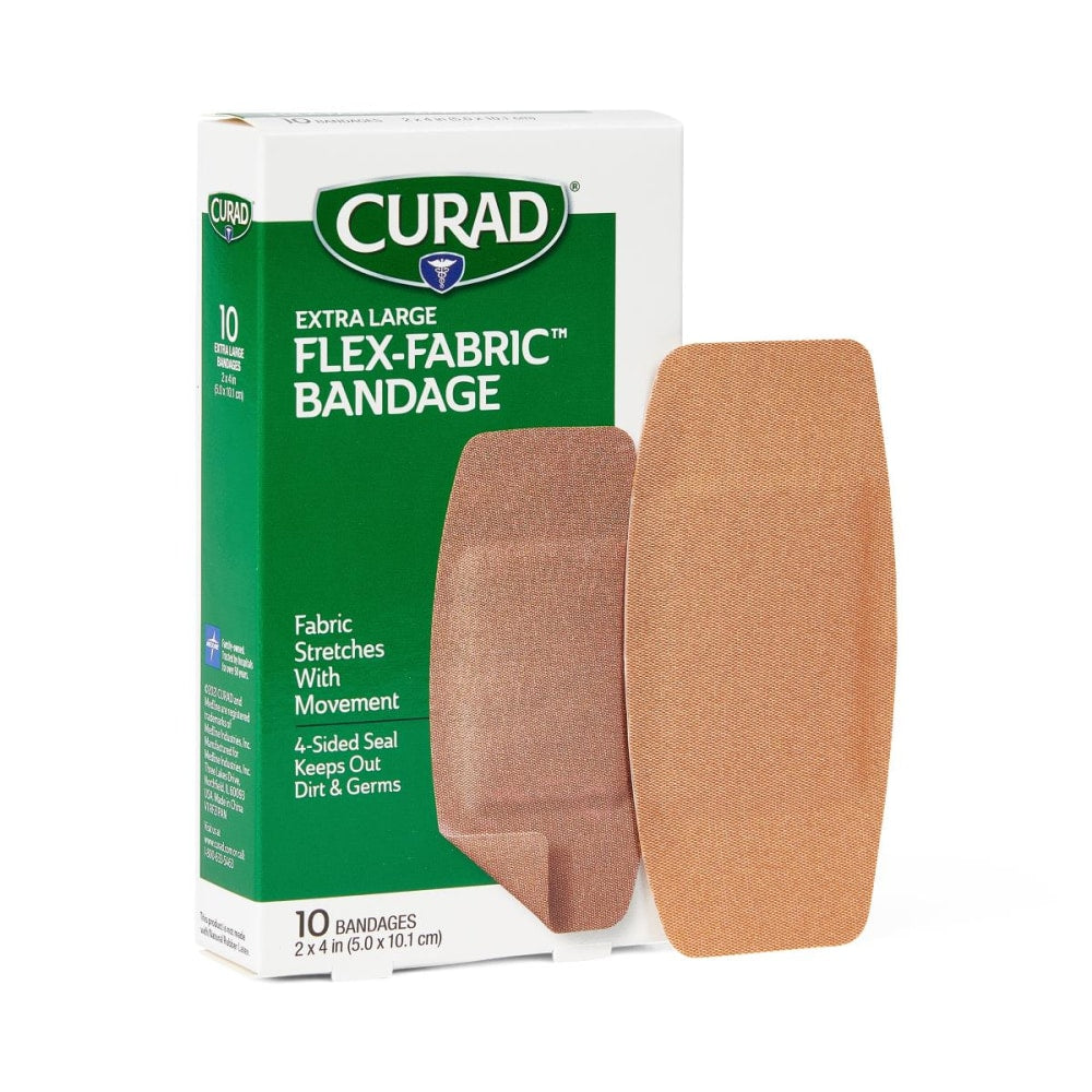 Curad Flex-Fabric Bandages, 1in x 3in, Beige, Box Of 10 Bandages, Pack Of 24 Boxes