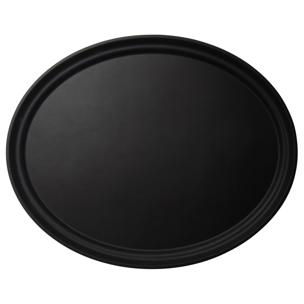 Cambro Camtread Oval Serving Trays, 25inW, Black, Pack Of 6 Trays