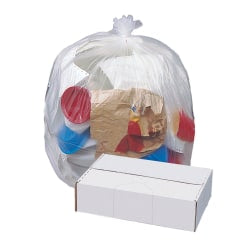 Highmark High-Density Can Liners, 0.63 mil, 16 Mic, 55 Gallons, 41in x 54in, Natural, Box Of 200
