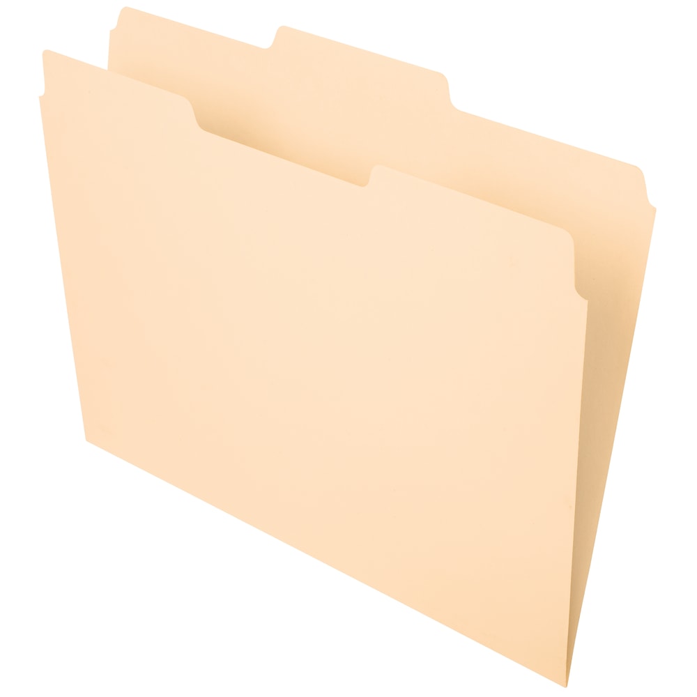 Office Depot Brand File Folders, 1/3 Cut, Center Position, Letter Size, Manila, Pack Of 100