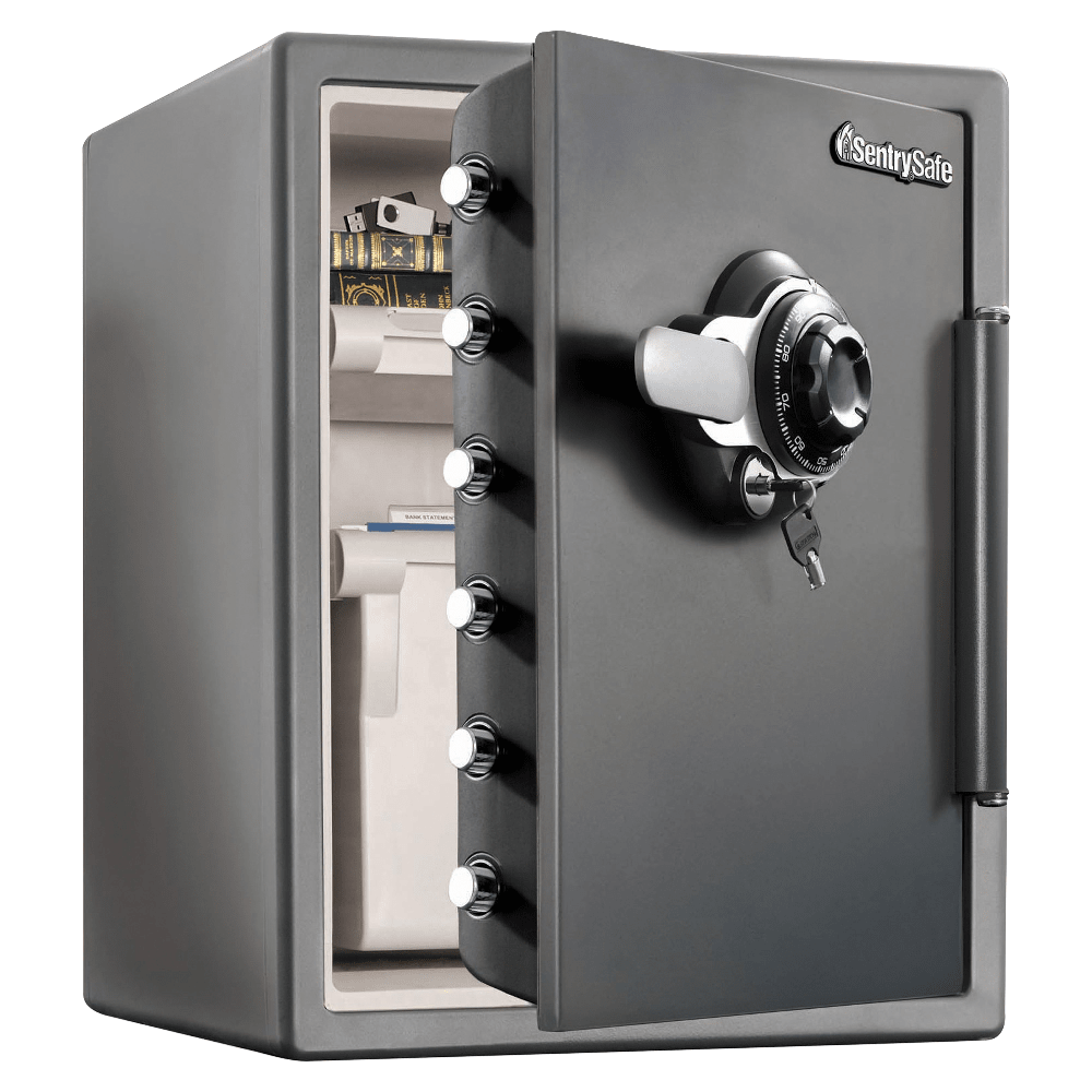 SentrySafe Water-Resistant Combination Fire Safe, 125 Lb, 2 Cu Ft, Gunmetal