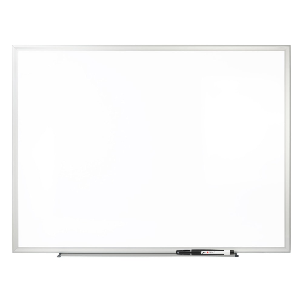 Office Depot Brand Non-Magnetic Melamine Dry-Erase Whiteboard With Marker, 36in x 48in, Aluminum Frame With Silver Finish