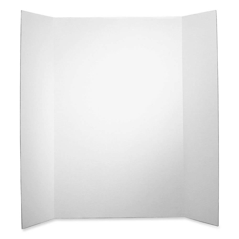 Elmers Tri-Fold Corrugated Project Display Boards, 36in x 48in, White, Carton Of 25