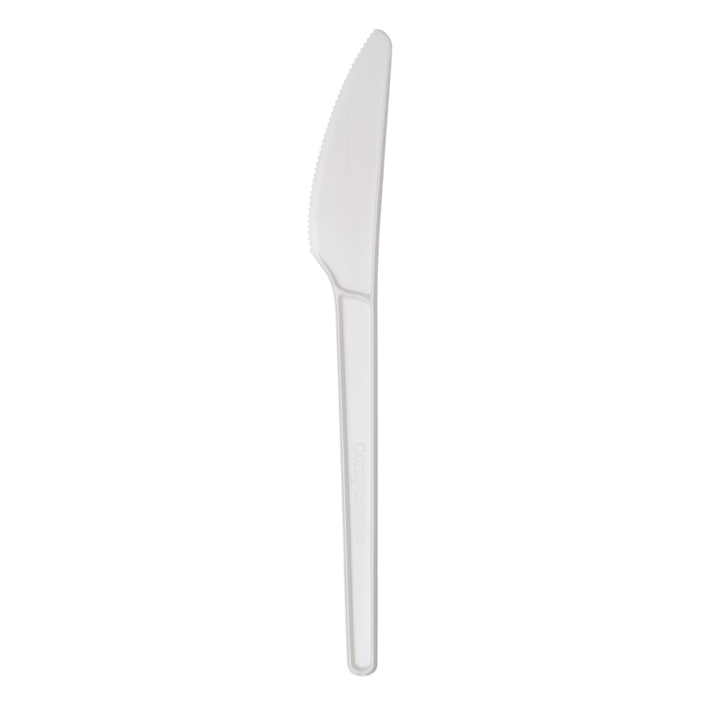 Highmark ECO Compostable Knives, 6-1/2in, White, Case Of 1,000