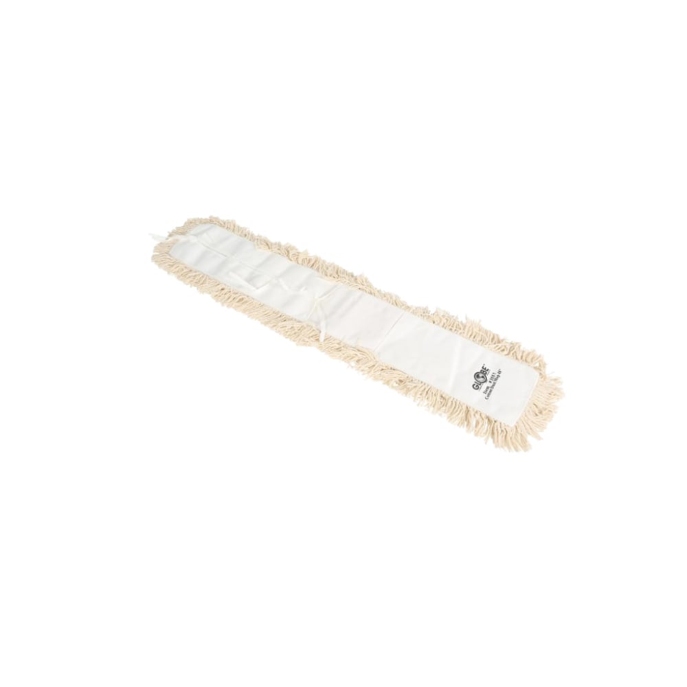 Globe Commercial Products Dust Mop Refill, 24in x 5in, Tie-On Style, White