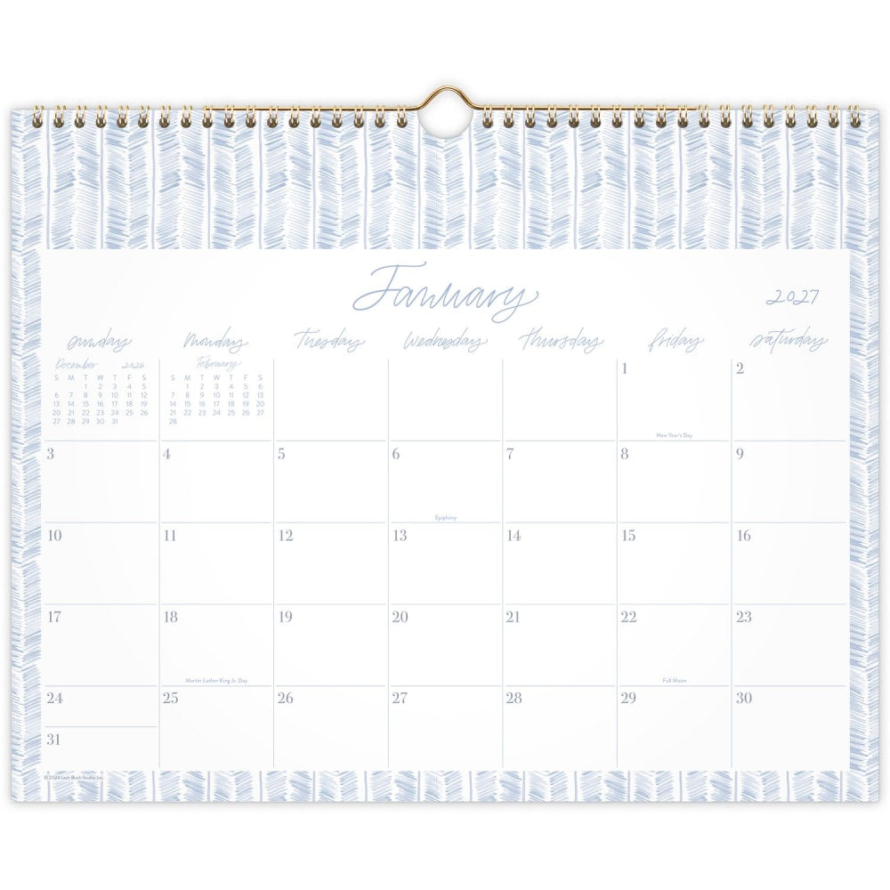 Leah Bisch for Mead Cambridge 2027 Monthly Wall Calendar, Herringbone, Medium, 15in x 12in