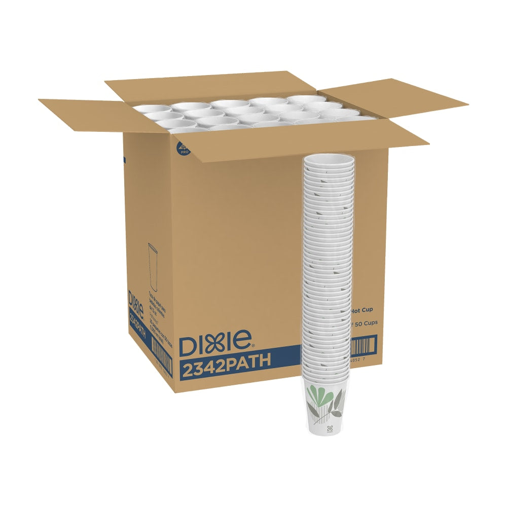 Dixie Paper Hot Cups, 12 oz, Pathways, 1000 Count (50 Cups per Pack, 20 Packs per Case)