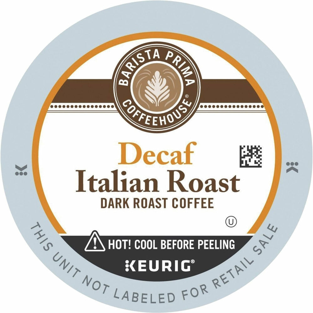 Barista Prima Coffeehouse K-Cup Italian Roast Decaf Coffee - Compatible with Keurig K-Cup Brewer - Dark - 24 / Box