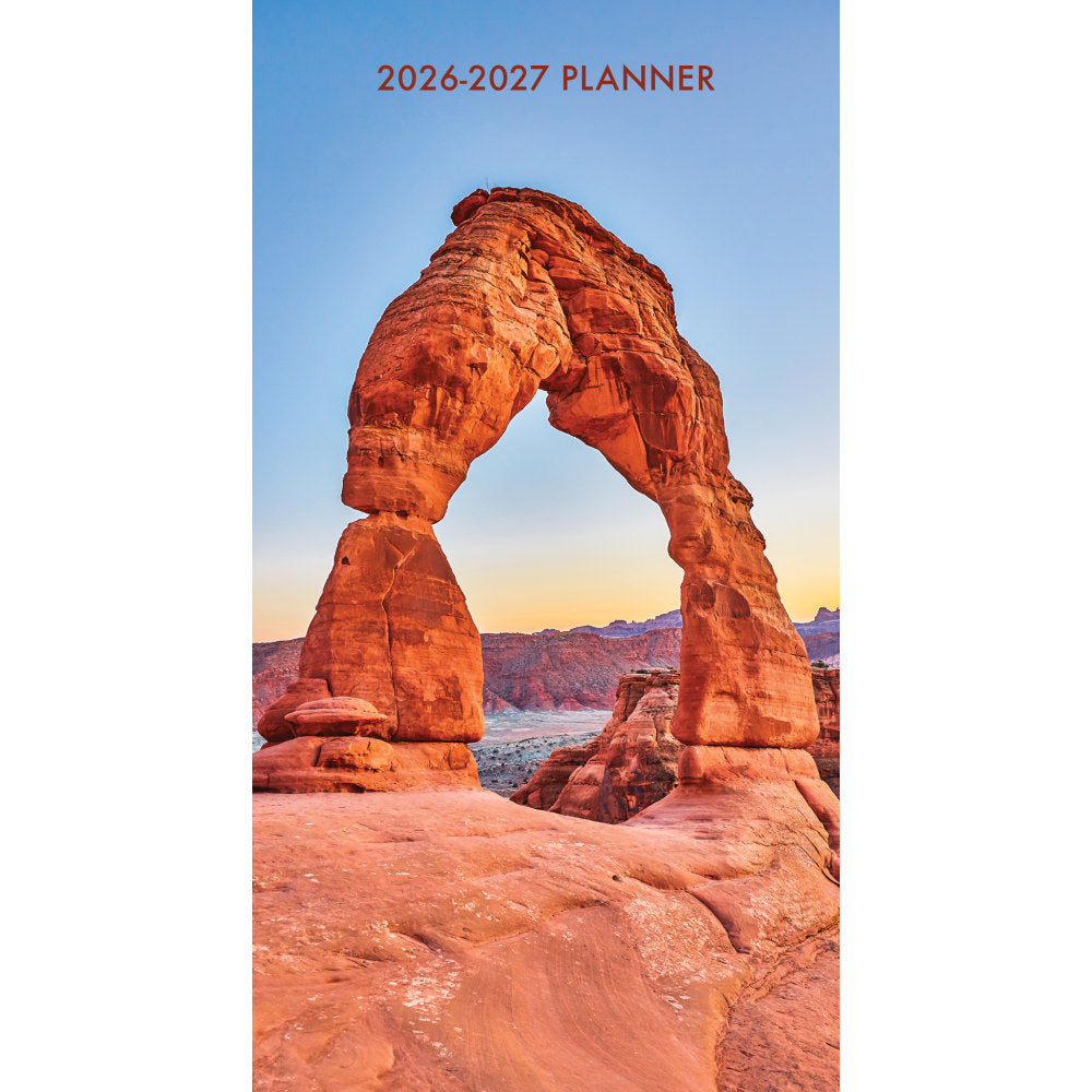 2026-2027 Willow Creek Press 2-Year Monthly Checkbook/Calendar, 3-1/2in x 6-1/2in, National Park, January 2026 To December 2027, 56592