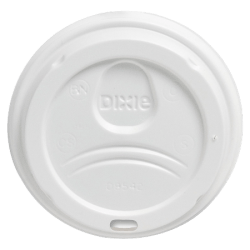 Dixie PerfecTouch Hot Cup Lids, For 10-, 12- And 16-Oz Cups, White, Pack Of 50 Lids