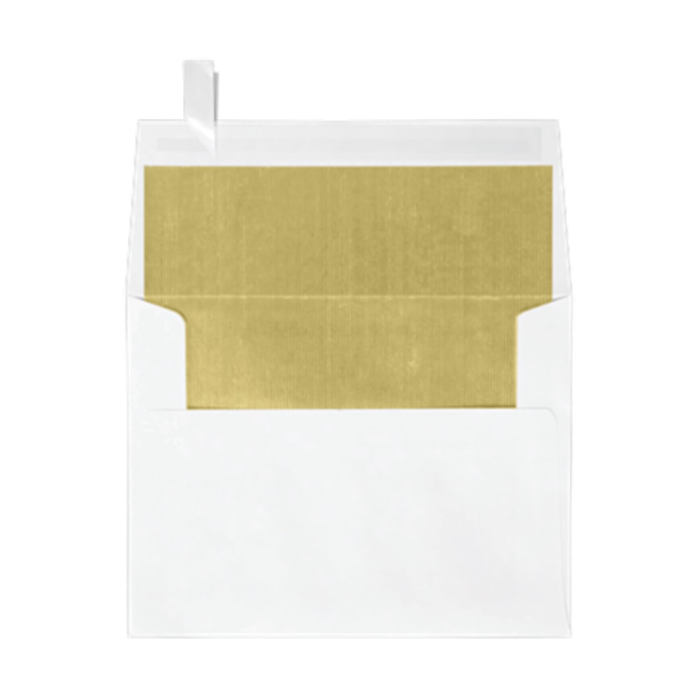LUX Invitation Envelopes, A2, Peel & Press Closure, Gold/White, Pack Of 50