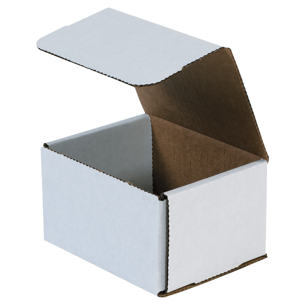 Partners Brand Corrugated Mailers 8in x 7in x 4in, White, Bundle of 50