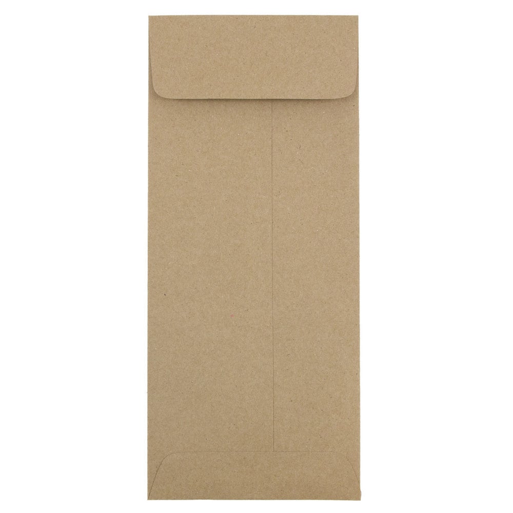 JAM Paper Policy Envelopes, #11, Gummed Seal, 100% Recycled, Brown Kraft, Pack Of 25
