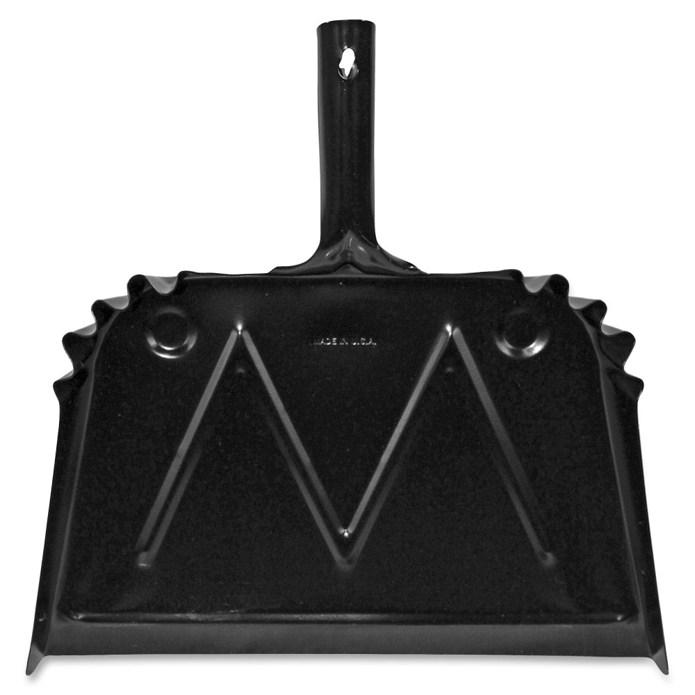 Genuine Joe Heavy-duty Metal Dustpan - 16in Wide - Metal Pan - Black