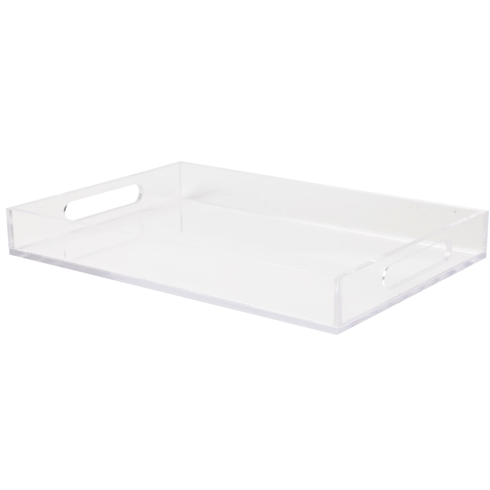 Martha Stewart Brody Acrylic Letter Tray Office Desktop Organizer With Handles, 1-1/2inH x 8-3/4inW x 12-3/4inD, Clear