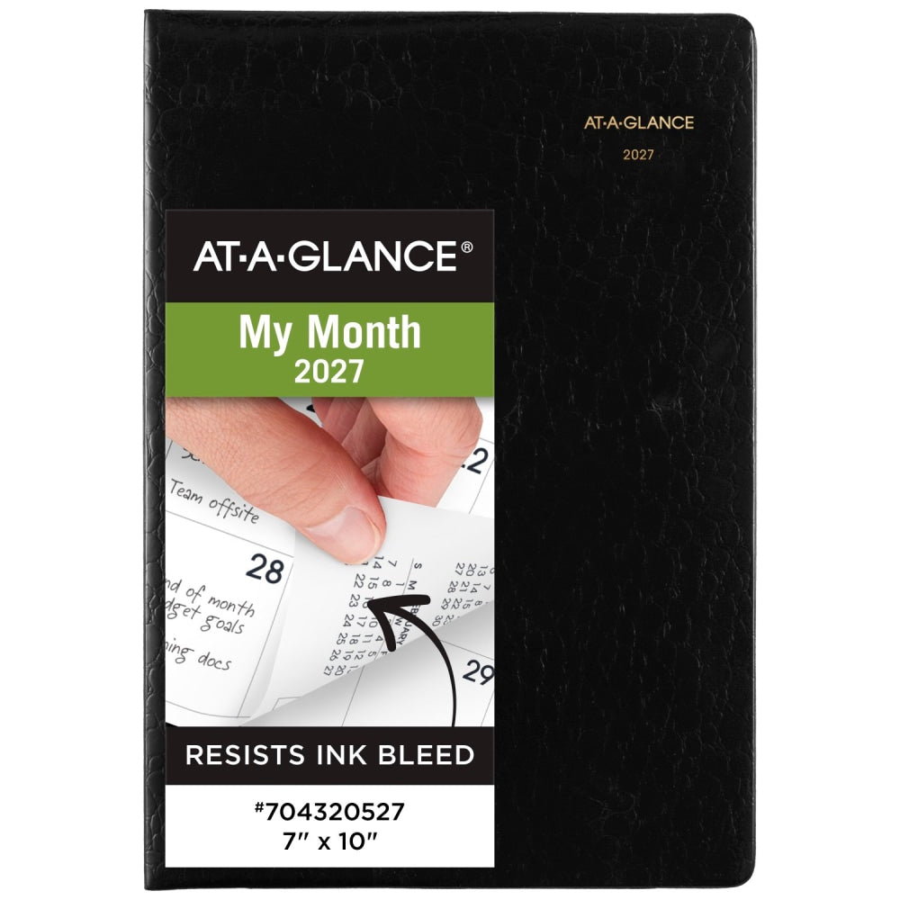 AT-A-GLANCE Designer Cover 2027 Monthly Planner, Black, Large, 7in x 10in