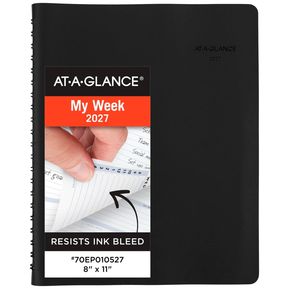 AT-A-GLANCE The Action Planner 2027 Weekly Appointment Book Planner, Black, Large, 8in x 11in