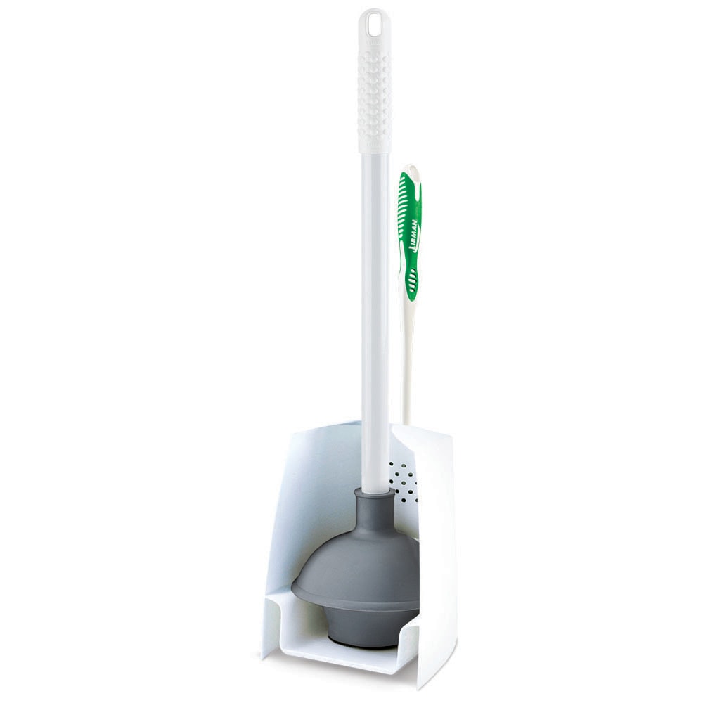 Libman Commercial Premium Toilet Plunger And Brush Set, 8-1/2in x 7-3/4in, White/Green