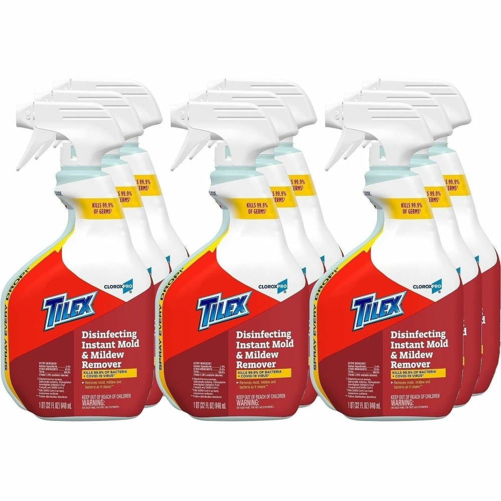 CloroxPro Tilex Disinfecting Instant Mold and Mildew Remover Spray, 32 fl oz, Scrub-free, Antibacterial, Pallet of 432 - 35600PL