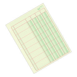 Adams Analysis Pad, 8 1/2in x 11in, 100 Pages (50 Sheets), 4 Columns, Green