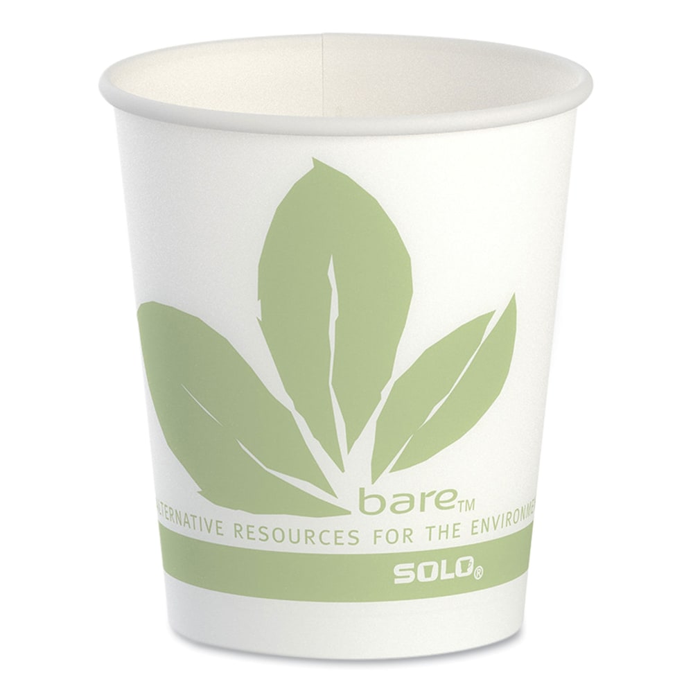 Solo Cup Bare Eco-Forward Waxed Paper Cold Cups, ProPlanet Seal, 5 Oz, Green/White, Sleeve Of 100 Cups, Carton Of 30 Sleeves