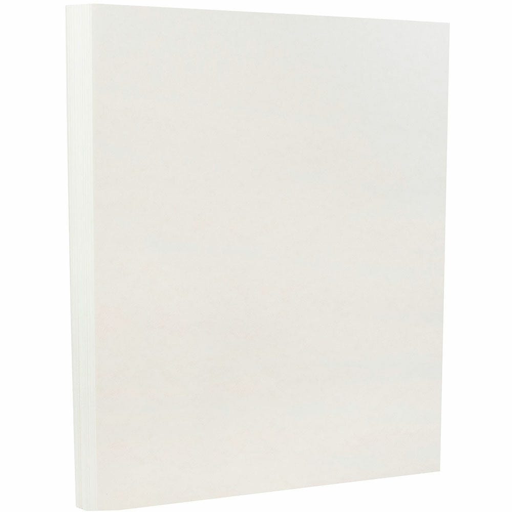 JAM Paper Card Stock, White Parchment, Letter (8.5in x 11in), 65 Lb, Pack Of 100