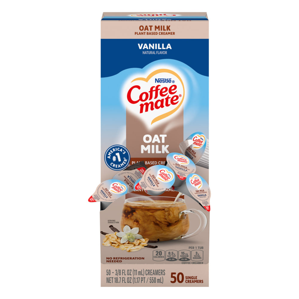Coffee mate Oat Milk Vanilla Liquid Creamer Singles - Vanilla FlavorTub - 50 / Box