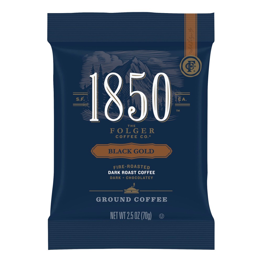 Folgers 1850 Coffee Fraction Single-Serve Packs, Black Gold, Carton Of 24