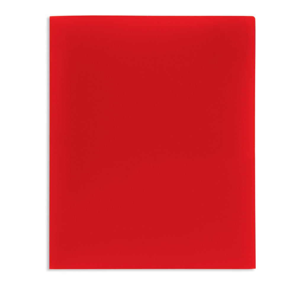 Office Depot Brand School-Grade 2-Pocket Poly Folder, Letter Size, Red